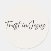 Trust in Jesus – Minimal Christian Sticker  ラウンドシール (正面)
