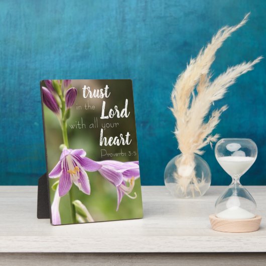 "Trust In the Lord"フラワーフォトテーブルトッププラーク フォトプラーク (側面)