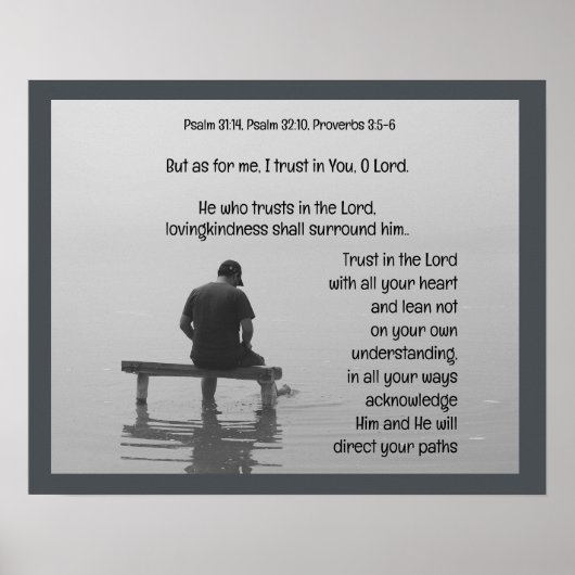 Trust In the Lord Comforting Uplifting Bible Verse ポスター (正面)