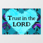 Trust In The Lord Fish Leaves Purple Teal Grey ウィンドウサイン (シート)