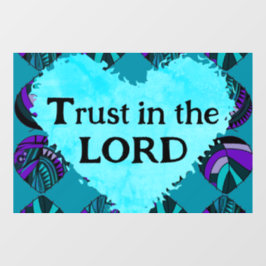 Trust In The Lord Fish Leaves Purple Teal Grey ウィンドウサイン