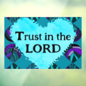 Trust In The Lord Fish Leaves Purple Teal Grey ウィンドウサイン (シート3)