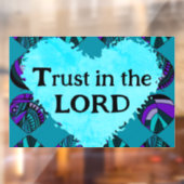 Trust In The Lord Fish Leaves Purple Teal Grey ウィンドウサイン (シート2)