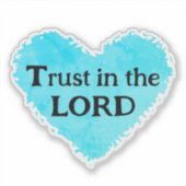 Trust In The Lord Fish Leaves Purple Teal Grey シール (正面)