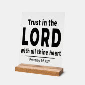 Trust in the Lord Proverbs 3 5 kjv Acrylic Sign アクリルサイン (傾斜)