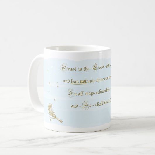 Trust in the Lord Proverbs Calligraphy Mug コーヒーマグカップ (正面左)