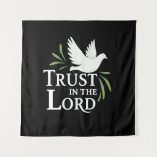 Trust in the Lord White Dove Christian Flat Cards タペストリー