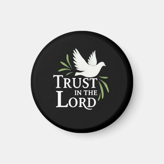 Trust in the Lord White Dove Christian Paper Plate マグネット (正面)