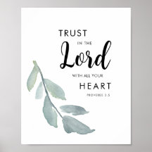 Trust in the Lord with all your Heart Green Leaves