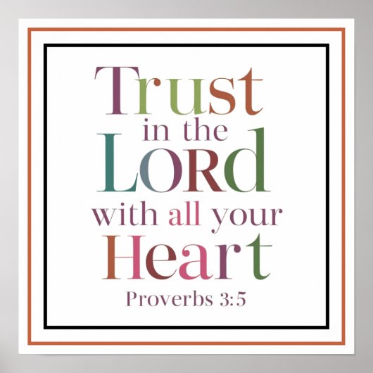 Trust In The LORD With All Your Heart Proverbs 3 5 ポスター (正面)