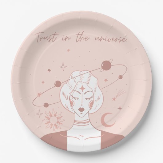 Trust in the Universeスピリチュアル陽性 ペーパープレート (正面)