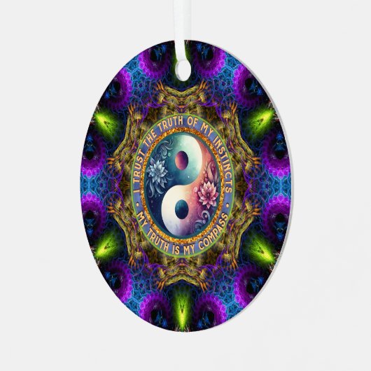 Trust Instincts Growth Compass Direction Inspire メタルオーナメント (正面左)