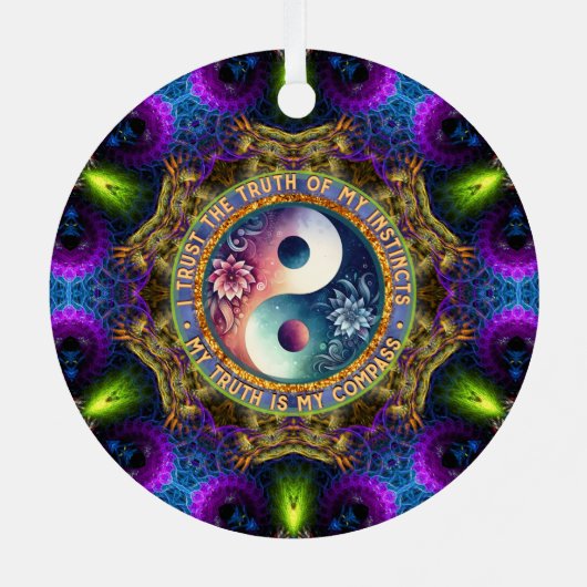 Trust Instincts Growth Compass Direction Inspire メタルオーナメント (裏面)