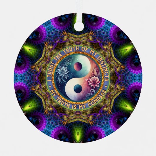 Trust Instincts Growth Compass Direction Inspire メタルオーナメント (正面)