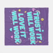 Trust It Will Work, Love It Will Work フリースブランケット (正面(横))