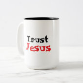 Trust Jesus Christian Quote ツートーンマグカップ (正面左)