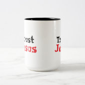 Trust Jesus Christian Quote ツートーンマグカップ (中央)