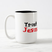 Trust Jesus Christian Quote ツートーンマグカップ (左)