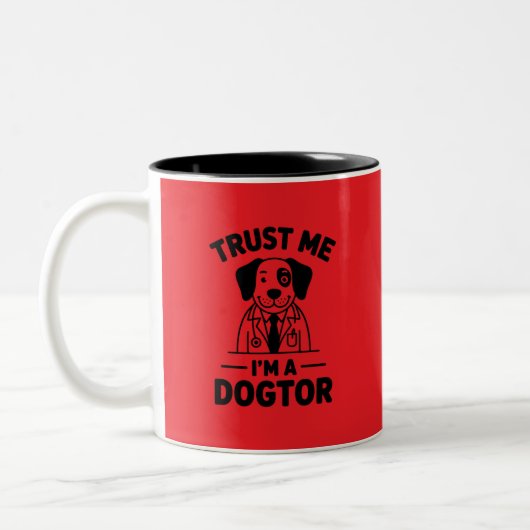 Trust Me I’m a Dogtor ツートーンマグカップ (左)