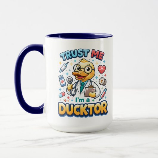 Trust Me I’m a Ducktor Funny Doctor Day マグカップ (左)