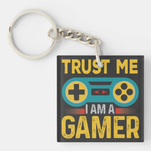 Trust Me Iam A Gamer, おもしろい Gamer引用文 キーホルダー