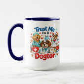 Trust Me I'm A Dogtor | Funny Veterinarian  マグカップ (左)