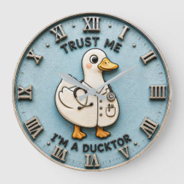 Trust Me I'm a Ducktor Funny Doctor Duck ラージ壁時計