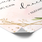 Trust me you can dance sign blush burgundy floral ポスター (角)