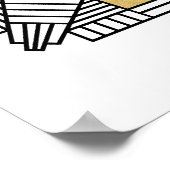 Trust Me You Can Dance White & 金ゴールドアールデコサイン ポスター (角)