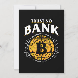 Trust No Bank Bitcoin BTC Cryptocurrency Crypto Gi 招待状