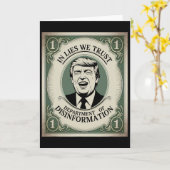 “trust Nobody” - Trump Nknote Parody 2  カード (黄色い花)