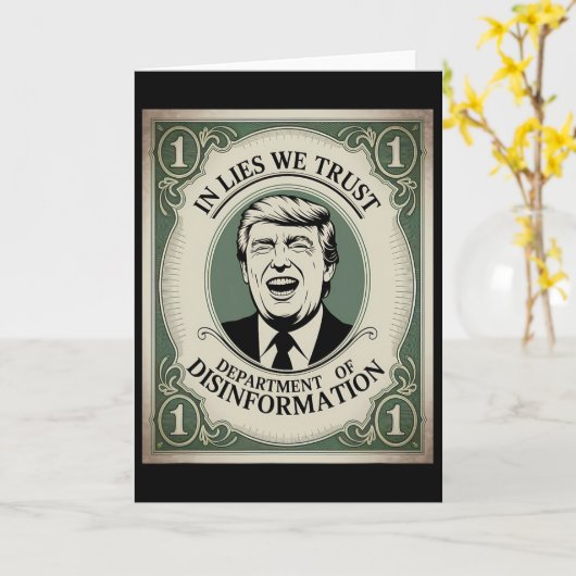 “trust Nobody” - Trump Nknote Parody 2  カード (黄色い花)