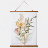 Trust-Proverbs 3:5-6オレンジ色のフローラ 吊り下げ型タペストリー (正面)