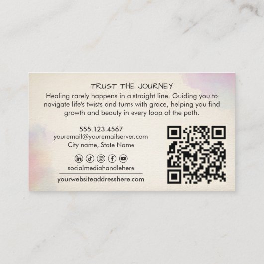 Trust The Journey Butterfly Flight Path Therapist 名刺 (裏面)