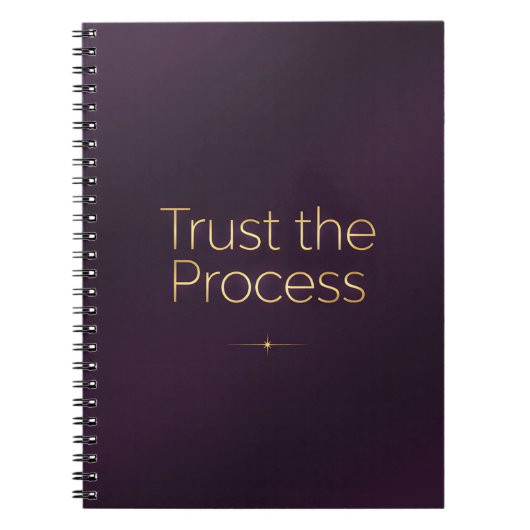Trust the Process – Elegant Purple Motivational  ノートブック (正面)