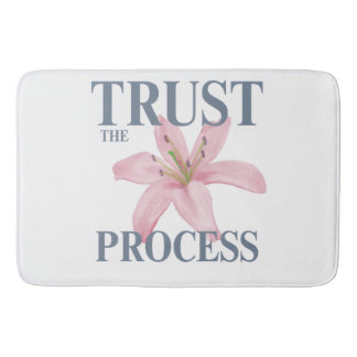Trust the Process: Floral Motivation Bath Ma バスマット