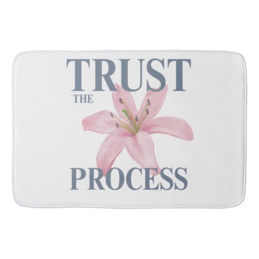 Trust the Process: Floral Motivation Bath Ma バスマット (正面)