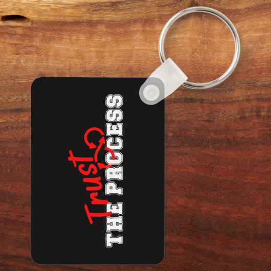 Trust The Process Inspirational Typography Design キーホルダー (裏面)