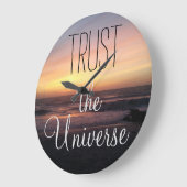 TRUST the Universe引用文ビーチサンセットインスパイアズ ラージ壁時計 (傾斜)
