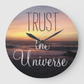 TRUST the Universe引用文ビーチサンセットインスパイアズ ラージ壁時計 (正面)