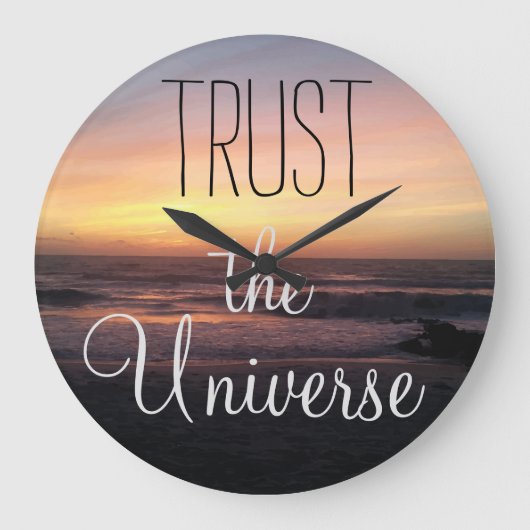 TRUST the Universe引用文ビーチサンセットインスパイアズ ラージ壁時計 (正面)