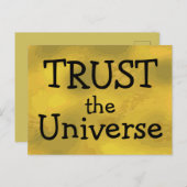 TRUST the Universe強力な引用文金ゴールド ポストカード (正面/裏面)