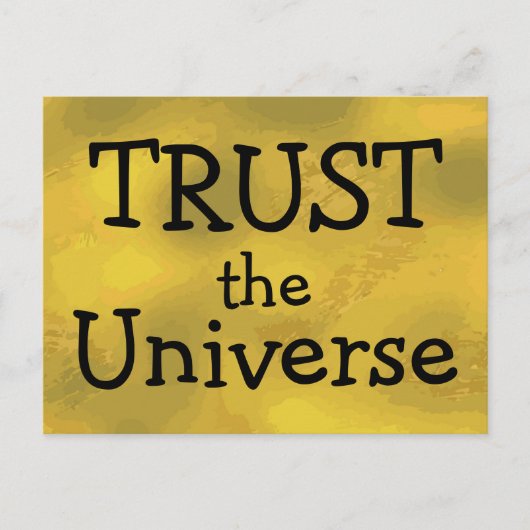 TRUST the Universe強力な引用文金ゴールド ポストカード (正面)