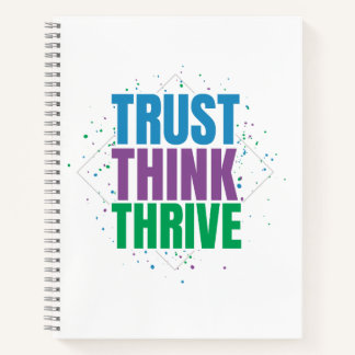 Trust Think Thrive – モチベーションを高める名言デザイン ノートブック