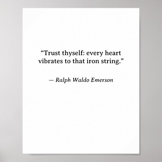 Trust Thyself — Ralph Waldo Emerson Minimalist Wal ポスター (正面)