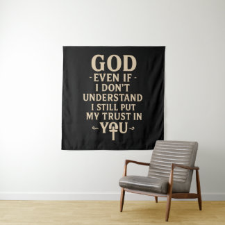 Trust You Christian Faith Quote タペストリー