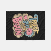 Trust Your Gut But Use Your Brain Motivational Des フリースブランケット (正面(横))