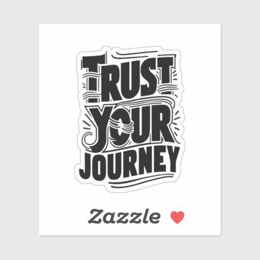 Trust Your Journey Vertical Typography Art シール (シート)