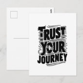 Trust Your Journey Vertical Typography Art ポストカード (正面/裏面)
