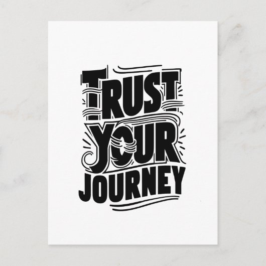 Trust Your Journey Vertical Typography Art ポストカード (正面)